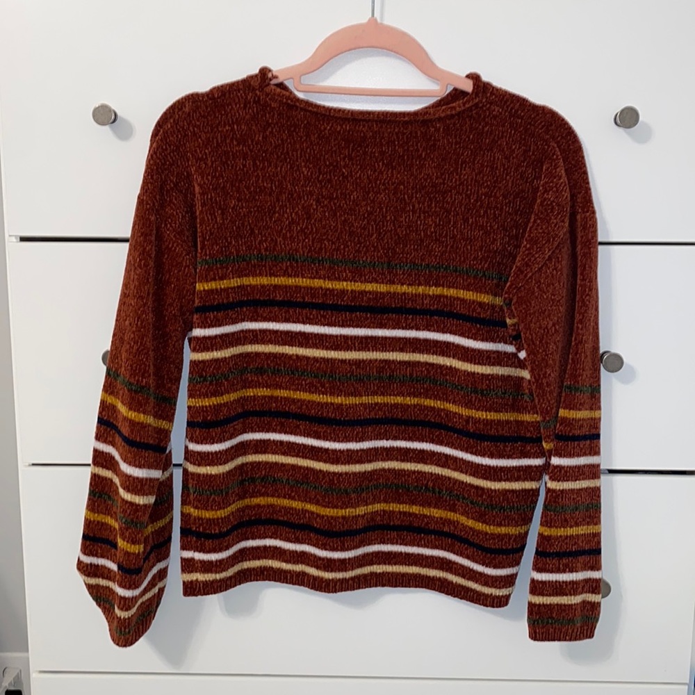 Blush & Bloom, rust and fall colored sweater, size S